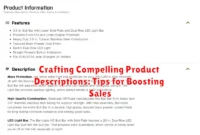 Crafting Compelling Product Descriptions: Tips for Boosting Sales