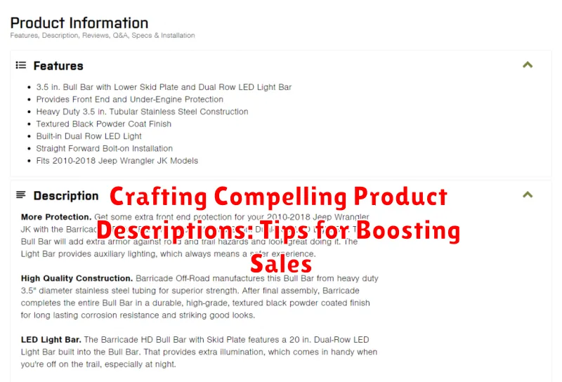 Crafting Compelling Product Descriptions: Tips for Boosting Sales